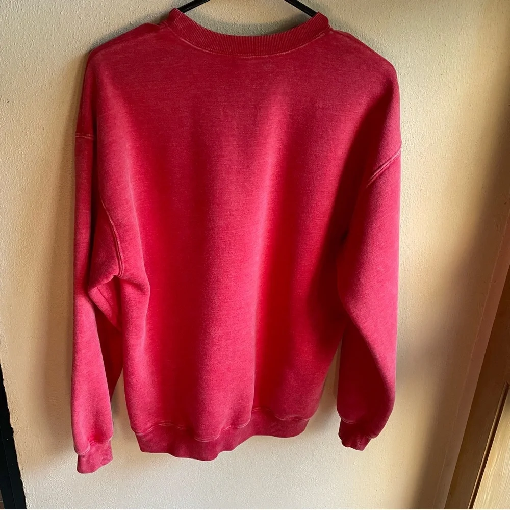 Los Angeles Blingy Crewneck Oversized Heavyweight Sweatshirt. Red Heather. Small - Picture 4 of 9